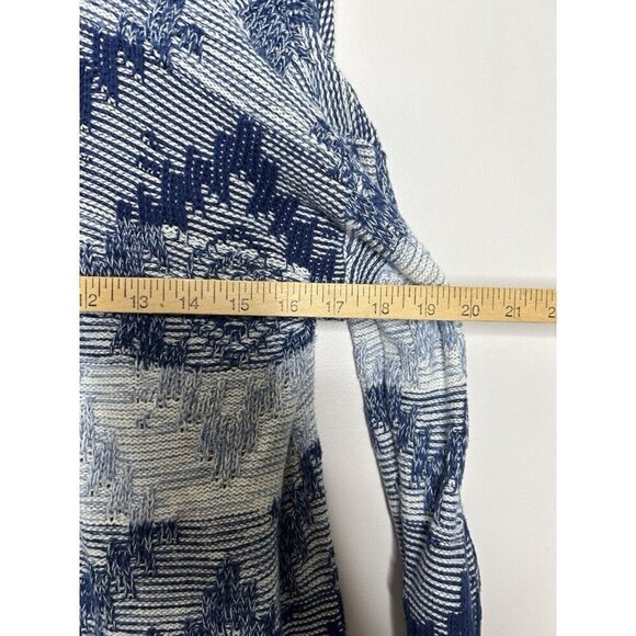 American Eagle Cotton Blue & White Open Fringe Cardigan Sweater Women's Small - Picture 10 of 10